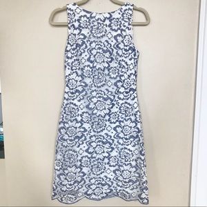 Ralph Lauren White & Blue Lace Dress - Size 2